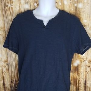 Guess short sleeve mens casual shirt navy blue